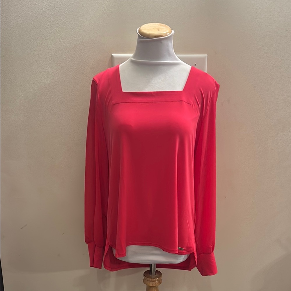 Calvin Klein Pink Relaxed Blouse with Long Sleeves